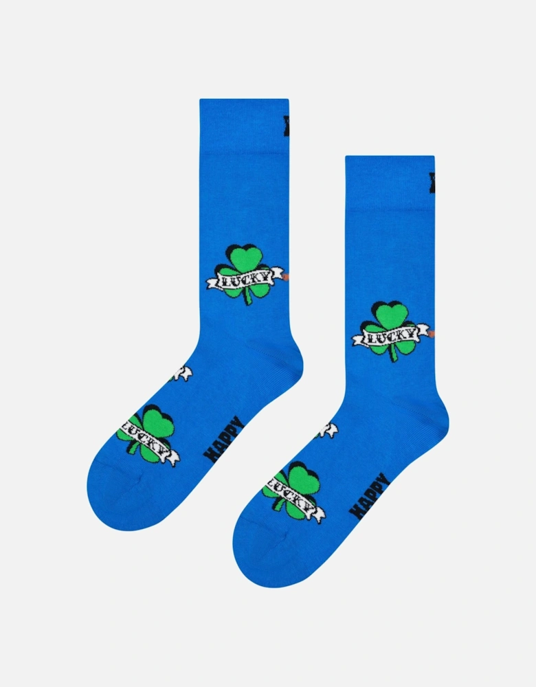 Three Leaf Lucky Sock, Blue