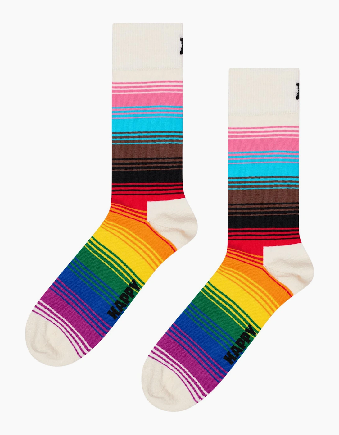 Happy Socks Women's Pride Stripe Sock, Multicolour  5.5/5/3.5/4/4.5/7/6.5/6/3 Eur Size 36-40
