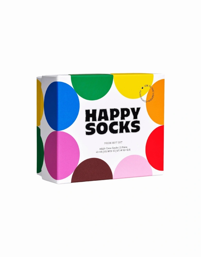 2-Pack Pride Socks Gift Box, White