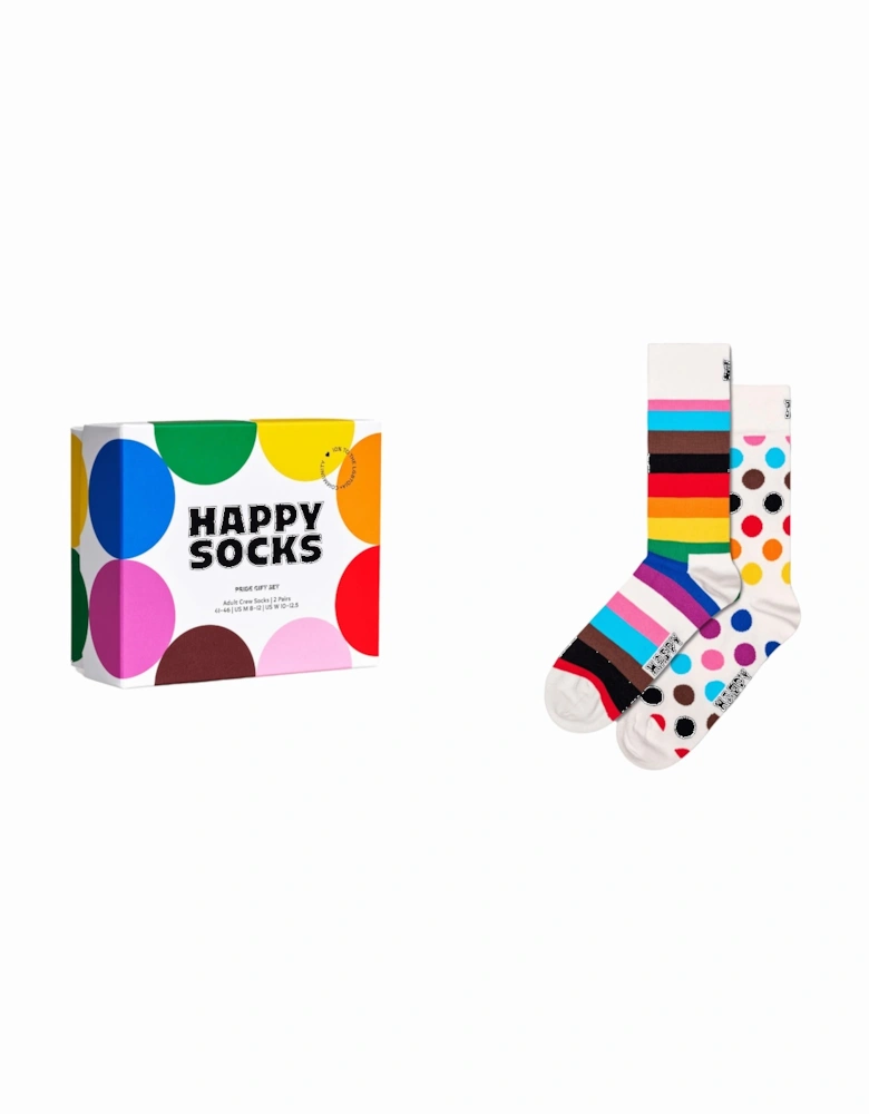 2-Pack Pride Socks Gift Box, White