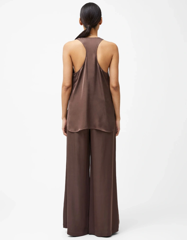 Sera Satin Tank Top Walnut Brown