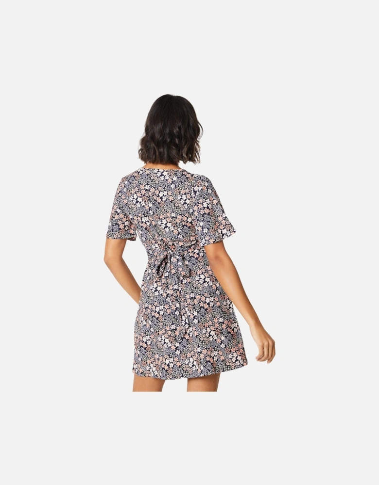 Womens/Ladies Ditsy Print Empire Seam Mini Dress