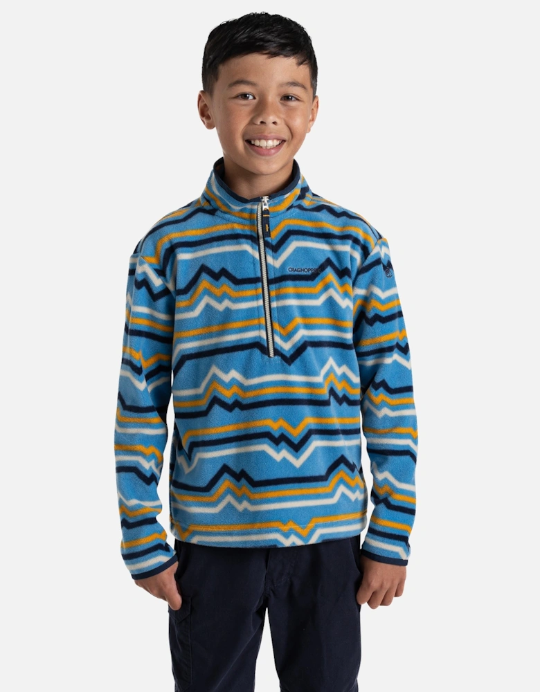 Childrens/Kids Bachas Abstract Lines Half Zip Fleece Top