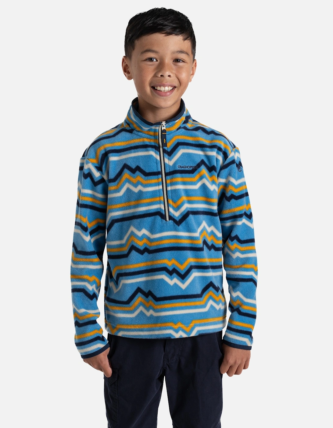 Childrens/Kids Bachas Abstract Lines Half Zip Fleece Top, 6 of 5