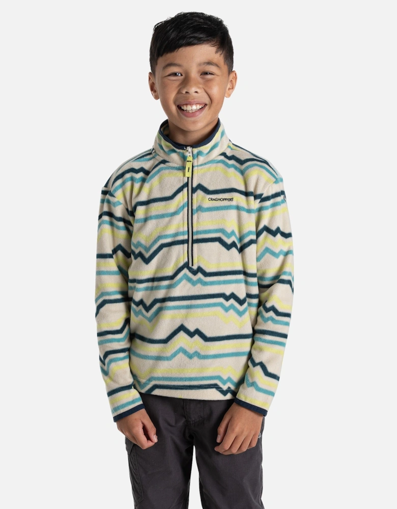 Childrens/Kids Bachas Abstract Lines Half Zip Fleece Top