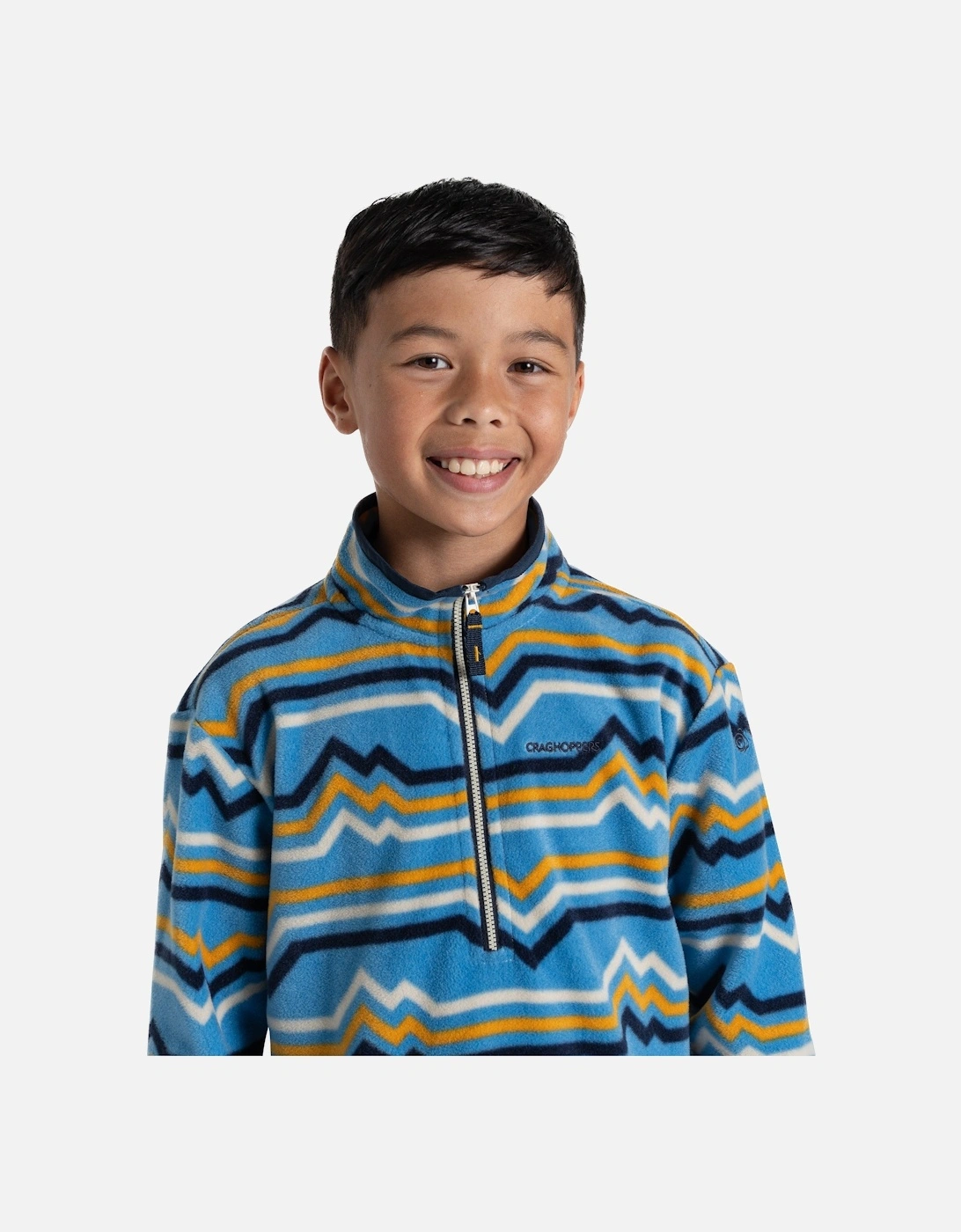 Childrens/Kids Bachas Abstract Lines Half Zip Fleece Top