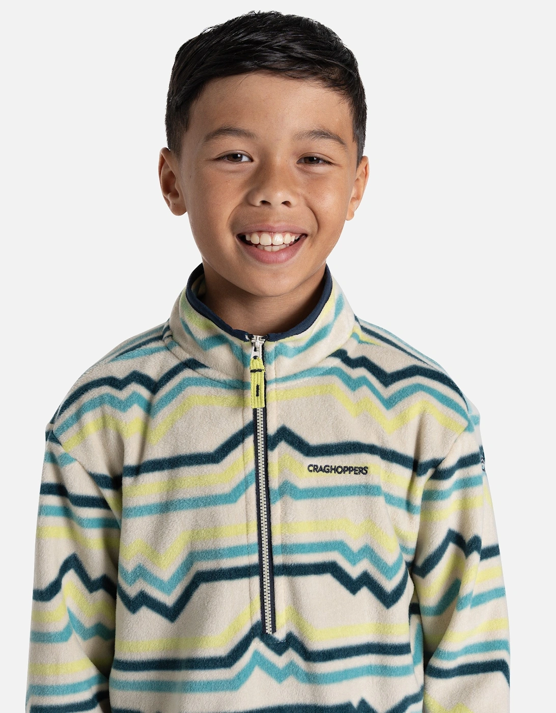 Childrens/Kids Bachas Abstract Lines Half Zip Fleece Top