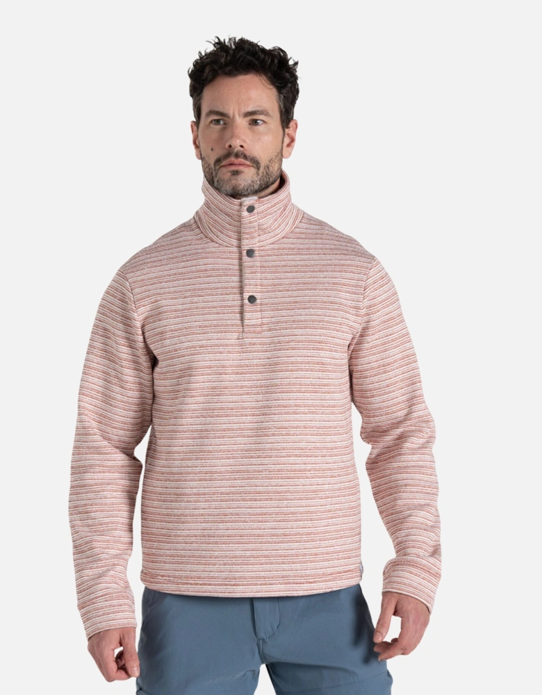 Mens Pelion Stripe Overhead Fleece Top