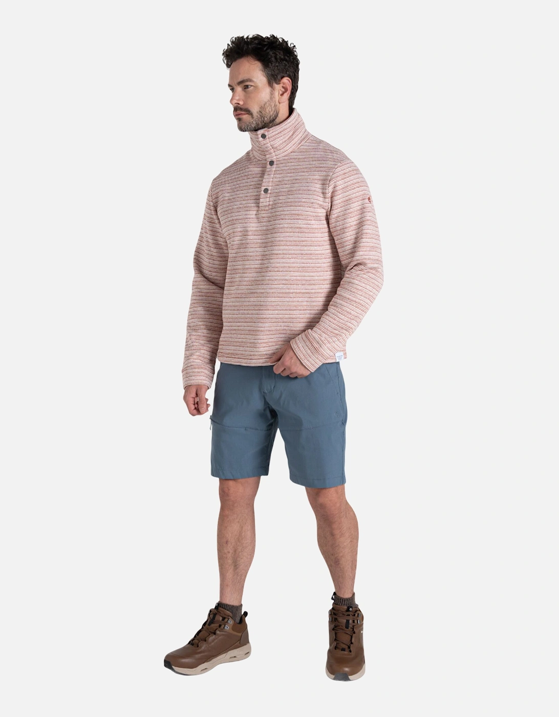 Mens Pelion Stripe Overhead Fleece Top