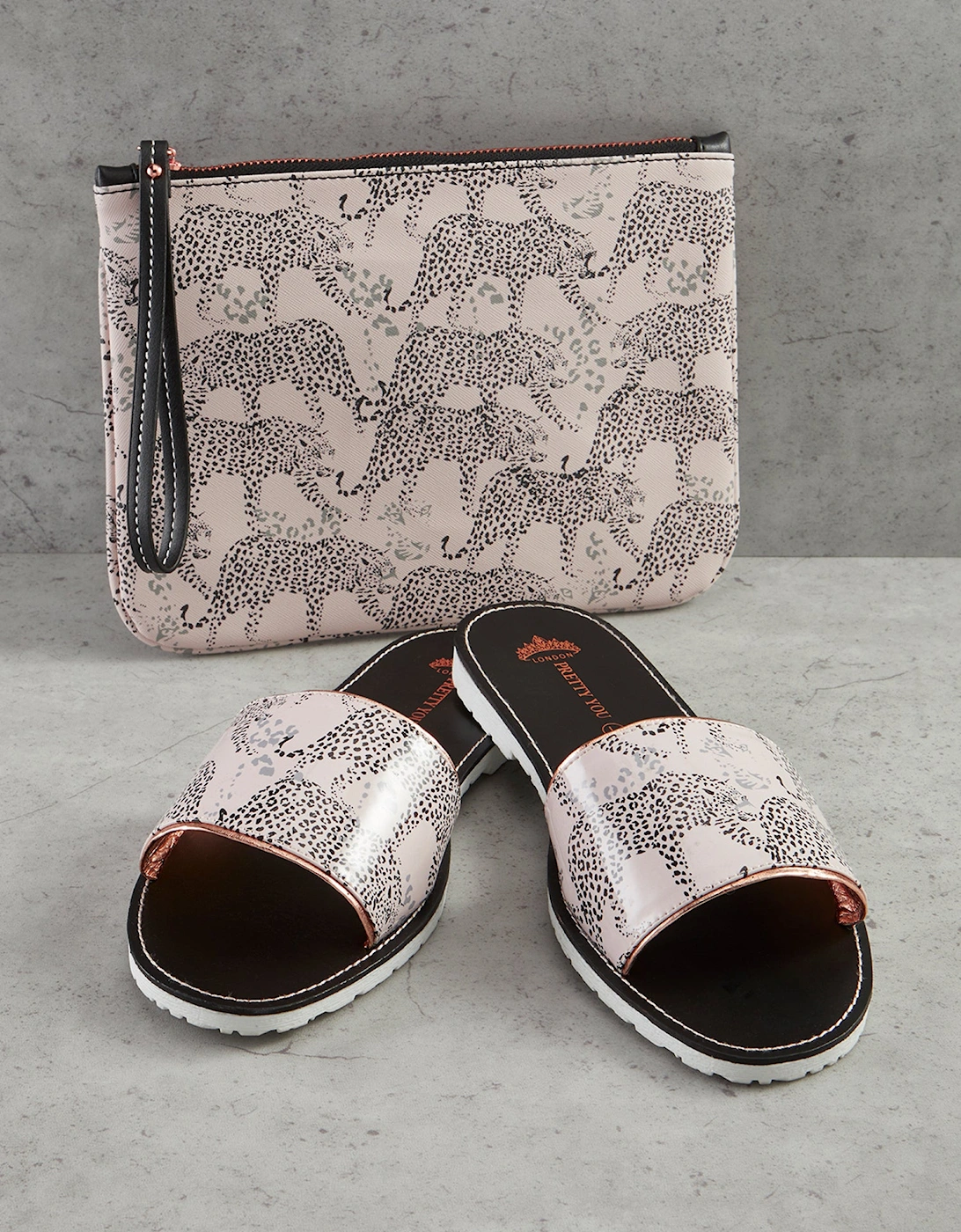 Leopard Printed Slide and Clutch Set, 9 of 8