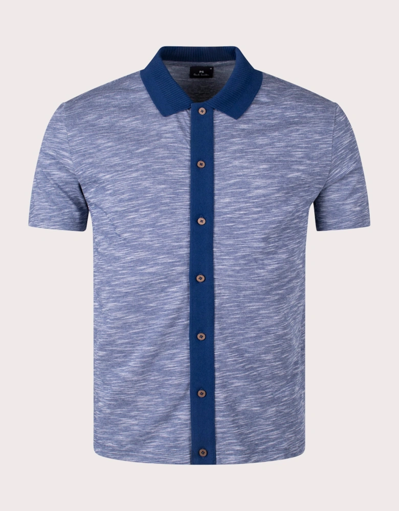 Organic Cotton Button Front Polo Shirt