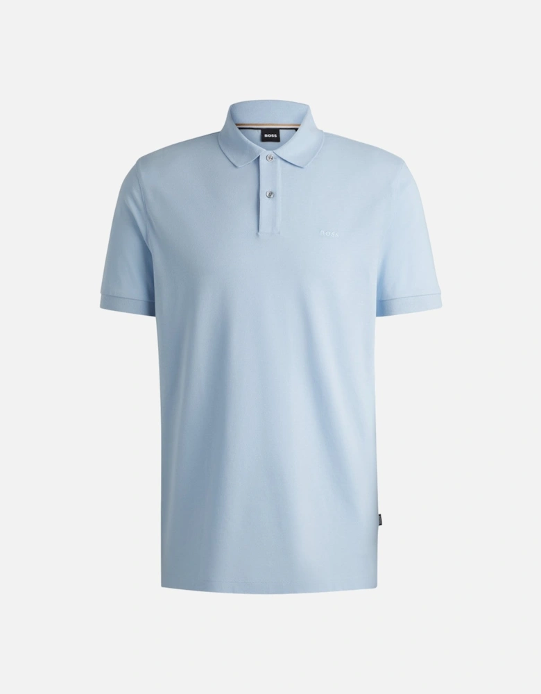 BOSS Black Pallas Polo Shirt 450 Light Pastel Blue