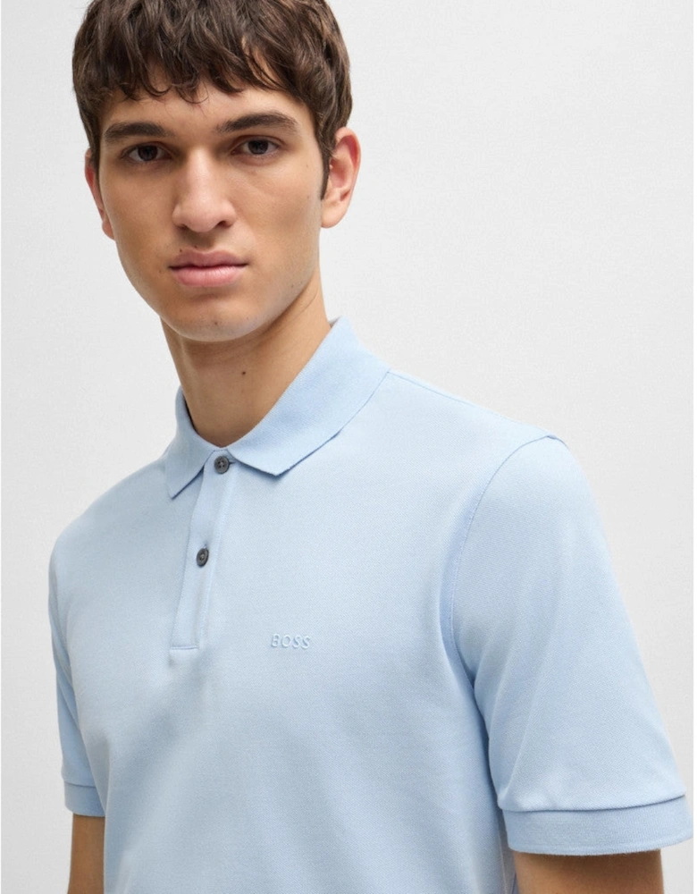 BOSS Black Pallas Polo Shirt 450 Light Pastel Blue