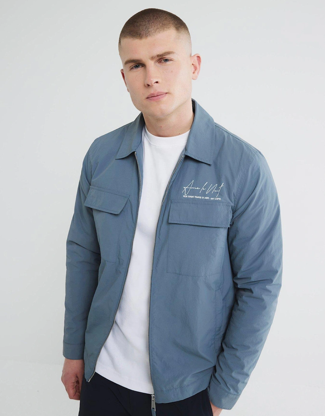 Logo Ripstop Padded Shacket - Light Blue, 6 of 5