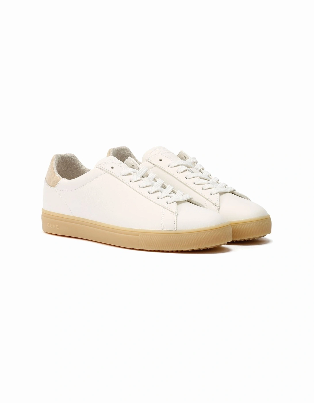 Bradley Leather Men's White/Natural Gum Trainers, 8 of 7