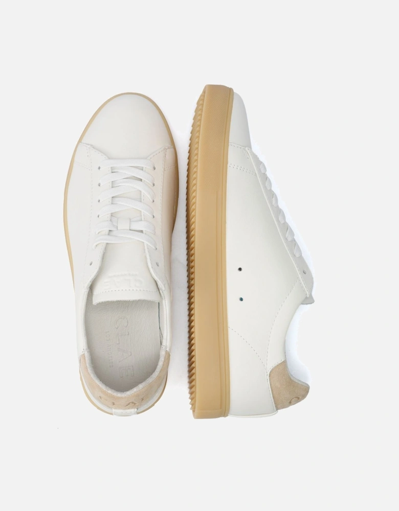 Bradley Leather Men's White/Natural Gum Trainers