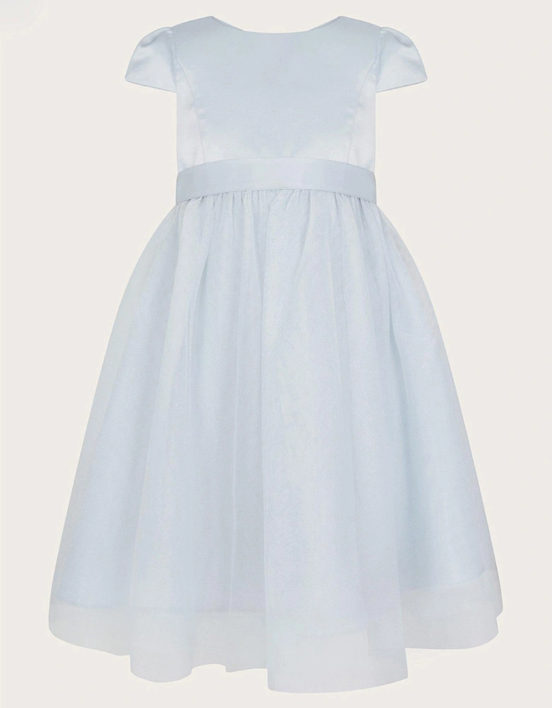 Girls Tulle Bridesmaid Dress - Pale Blue