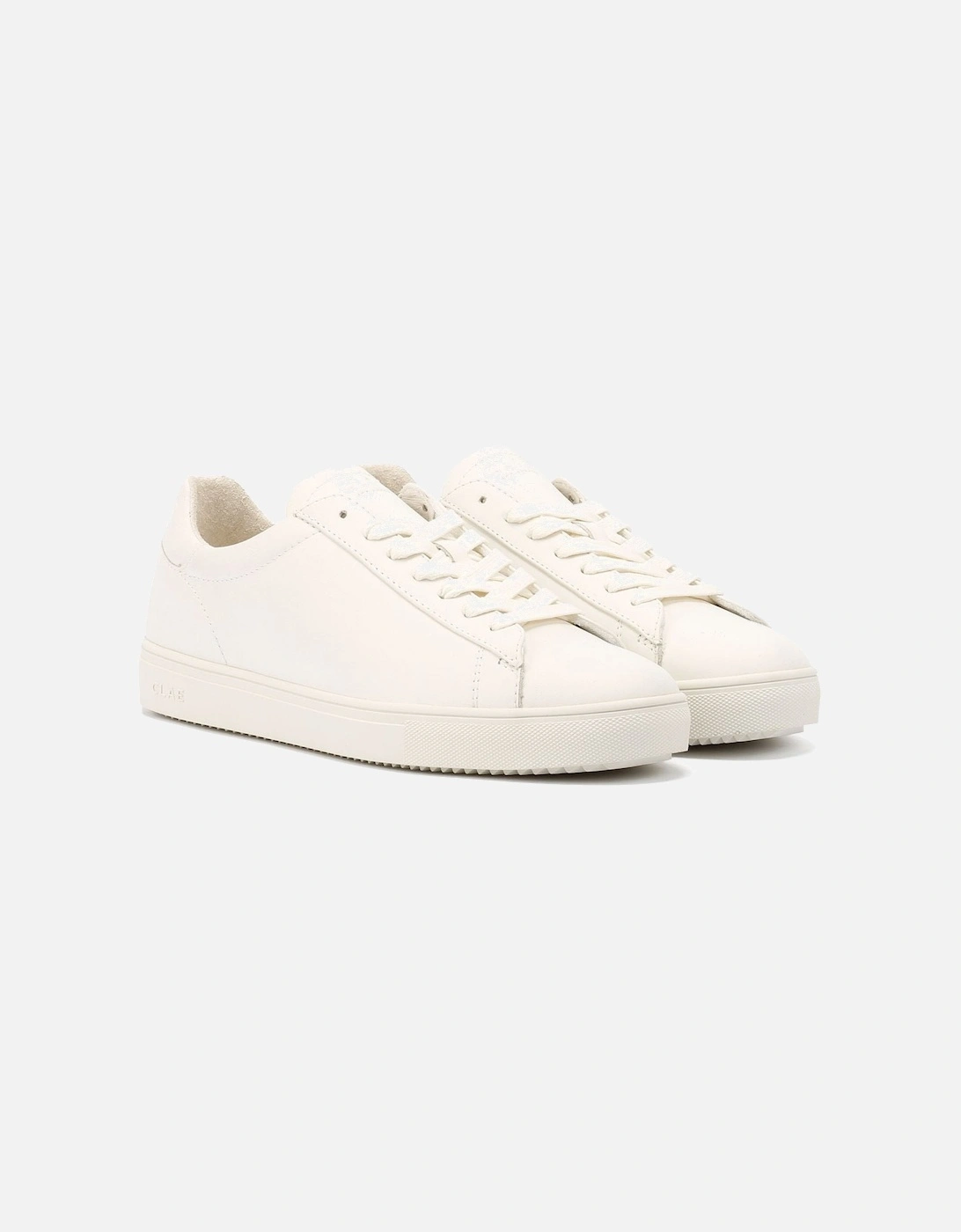 Men's Clae Bradley Essentials Leather Men's Triple White Trainers - Size: 6