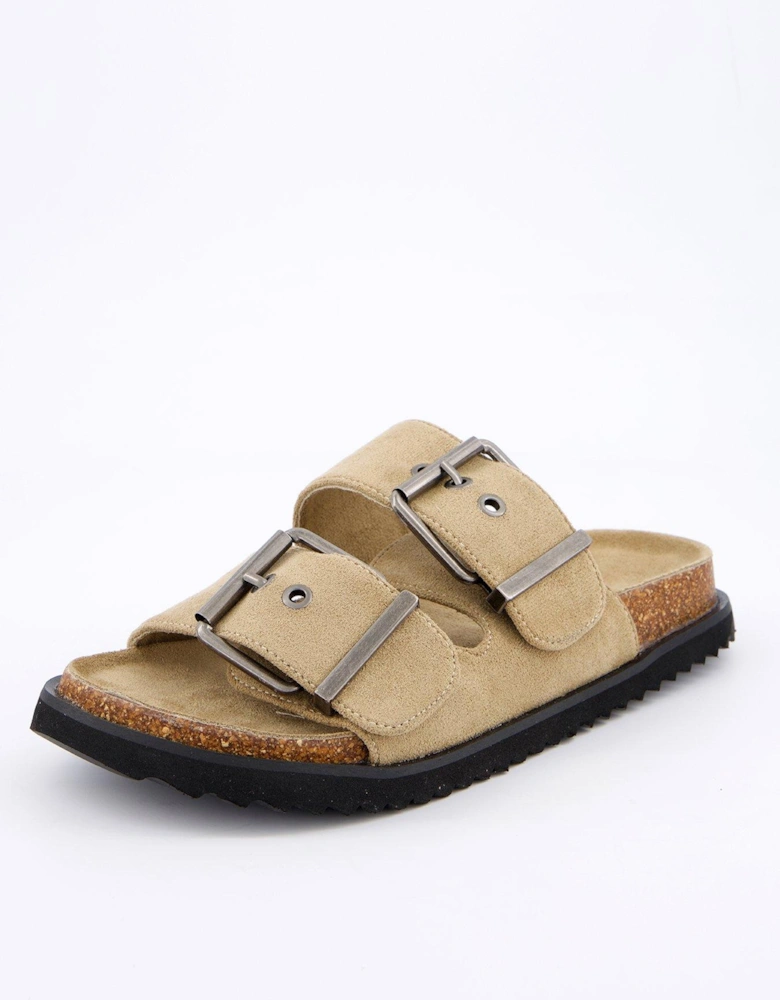 Extra Wide Fit Footbed Sandals - Taupe