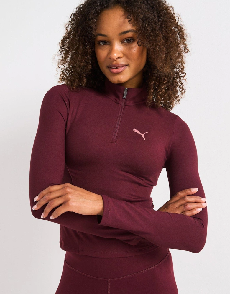 Womens Training Evolve 1/2 Zip Top - Burgundy