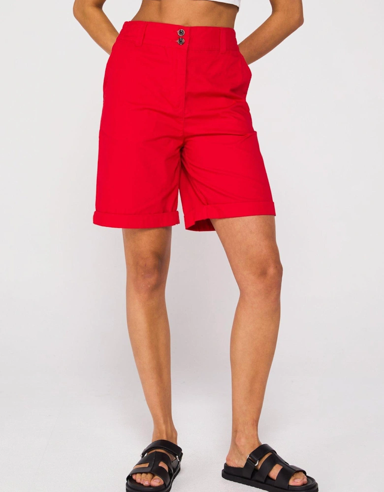 Poplin Longline Shorts - Washed Red