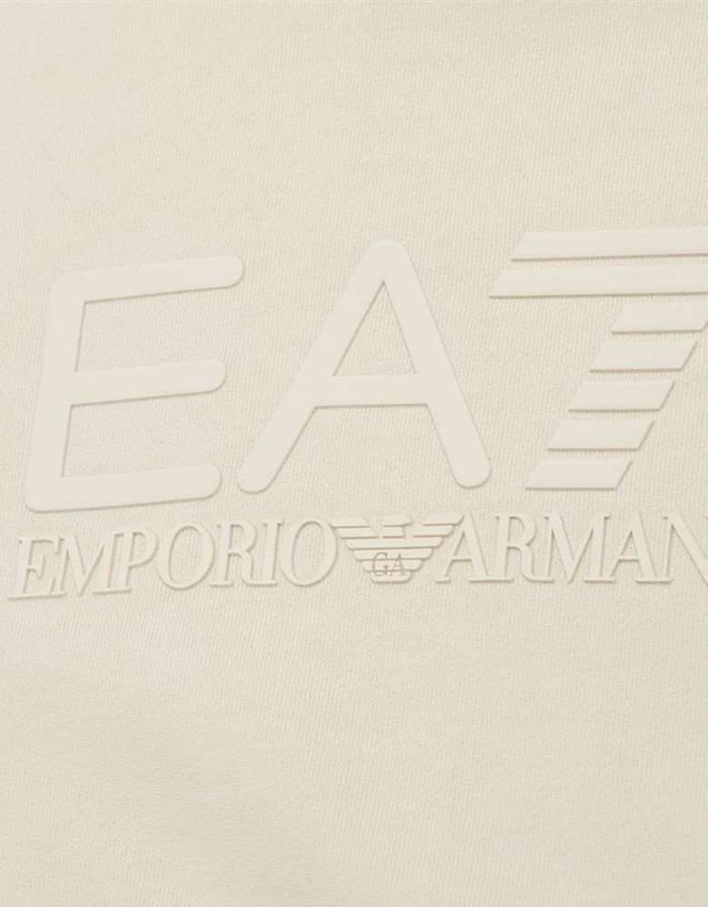 Emporio Armani Visibility Tonal Logo Hooded Sweatshirt Almond Milk