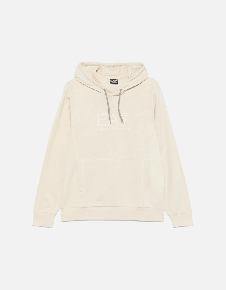 Emporio Armani Visibility Tonal Logo Hooded Sweatshirt Almond Milk