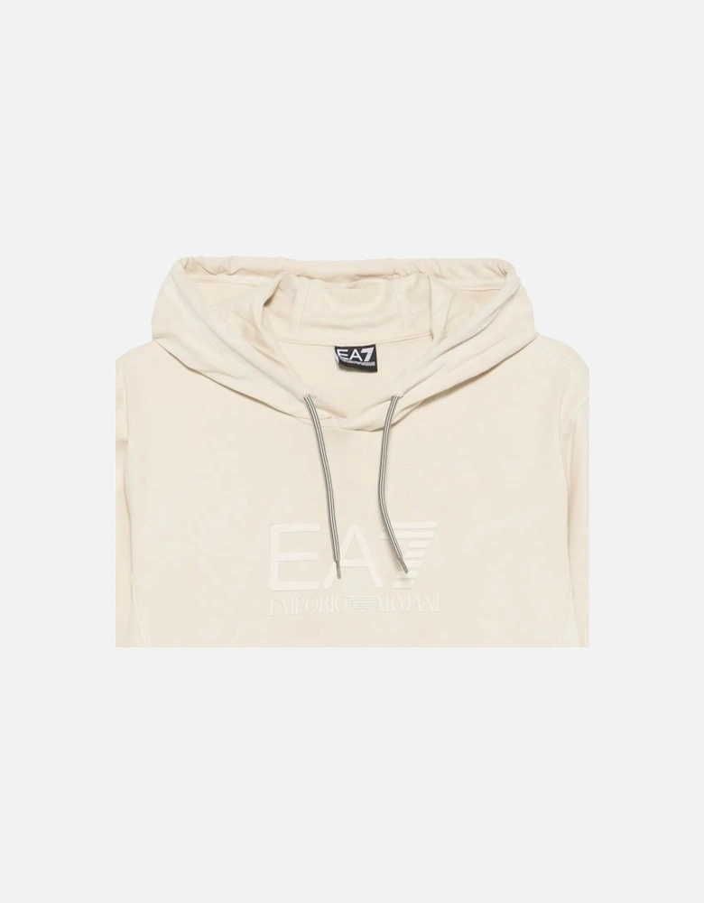 Emporio Armani Visibility Tonal Logo Hooded Sweatshirt Almond Milk