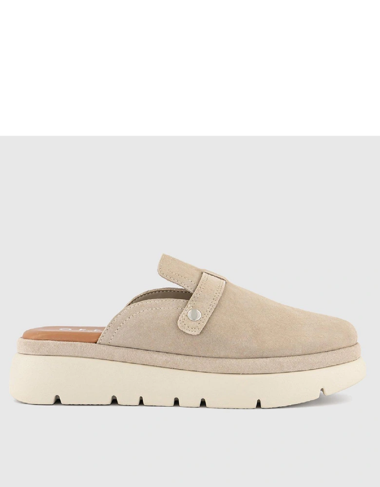 Fia - Suede Clog - Taupe Suede