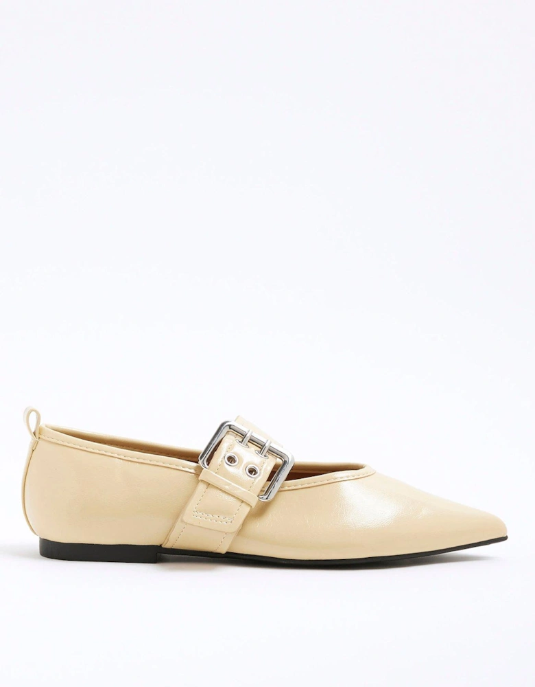 Buckle Mary Janes - Beige