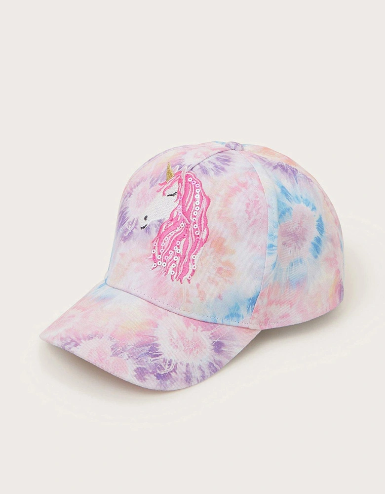 Girls Unicorn Tye Dye Cap - Multi