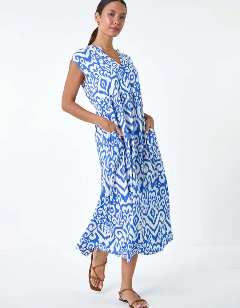 Aztec Print Midi Smock Dress