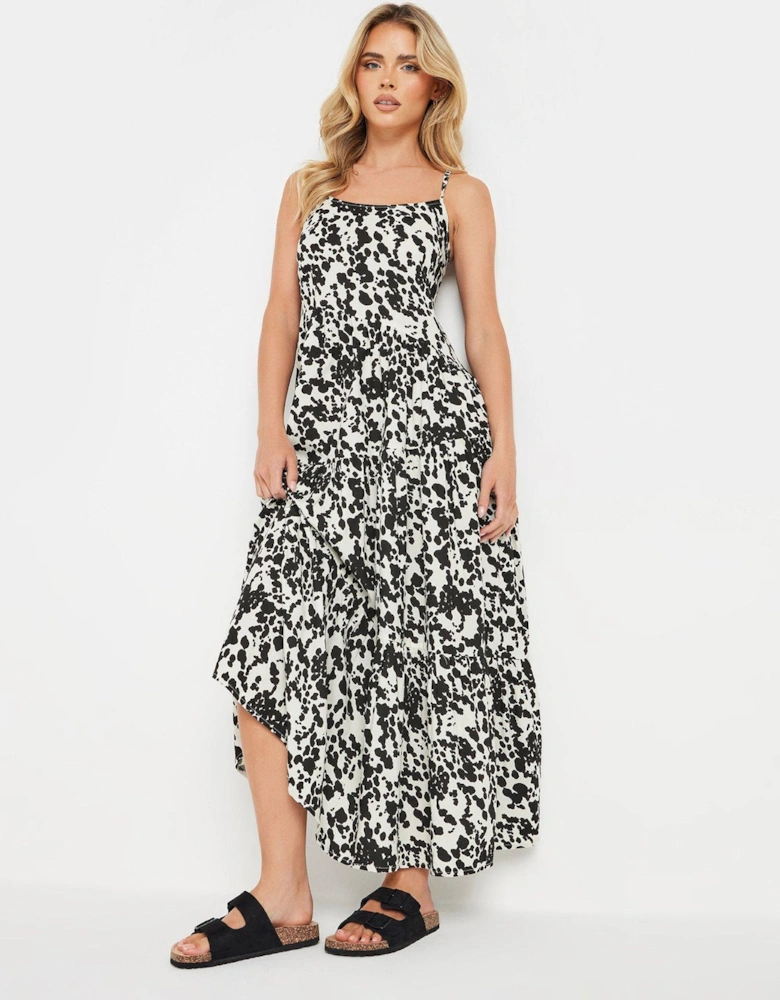 Petite Asymmetric Tiered Maxi Dress