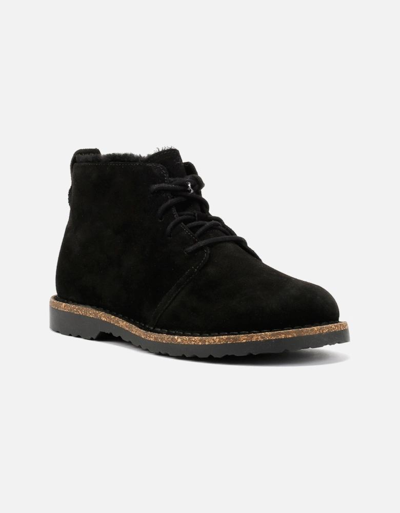 Uppsala Mid Shearling Suede Women's Black Boots