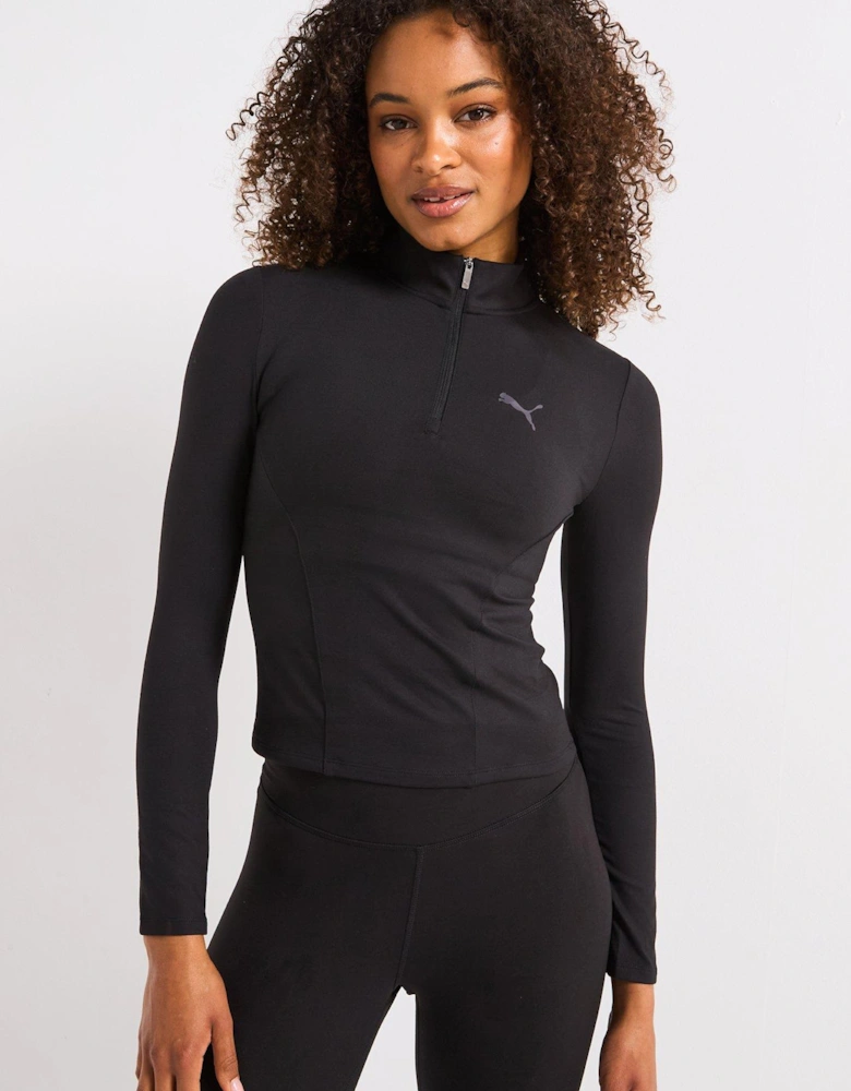 Womens Training Evolve 1/2 Zip Top - Black