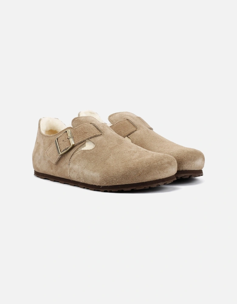 London Shearling Suede Women's Taupe Shoes