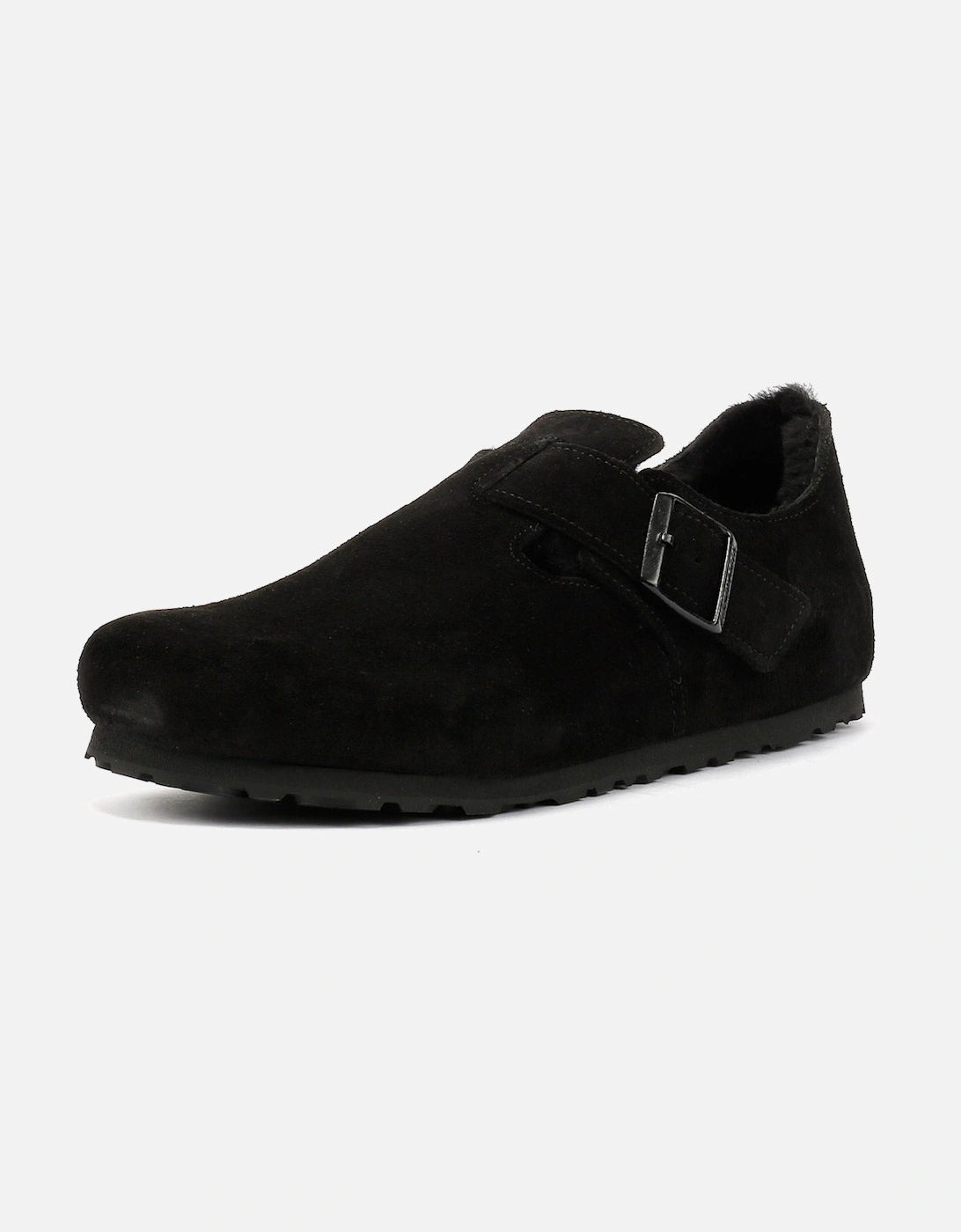 London Shearling Suede Women's Black Shoes