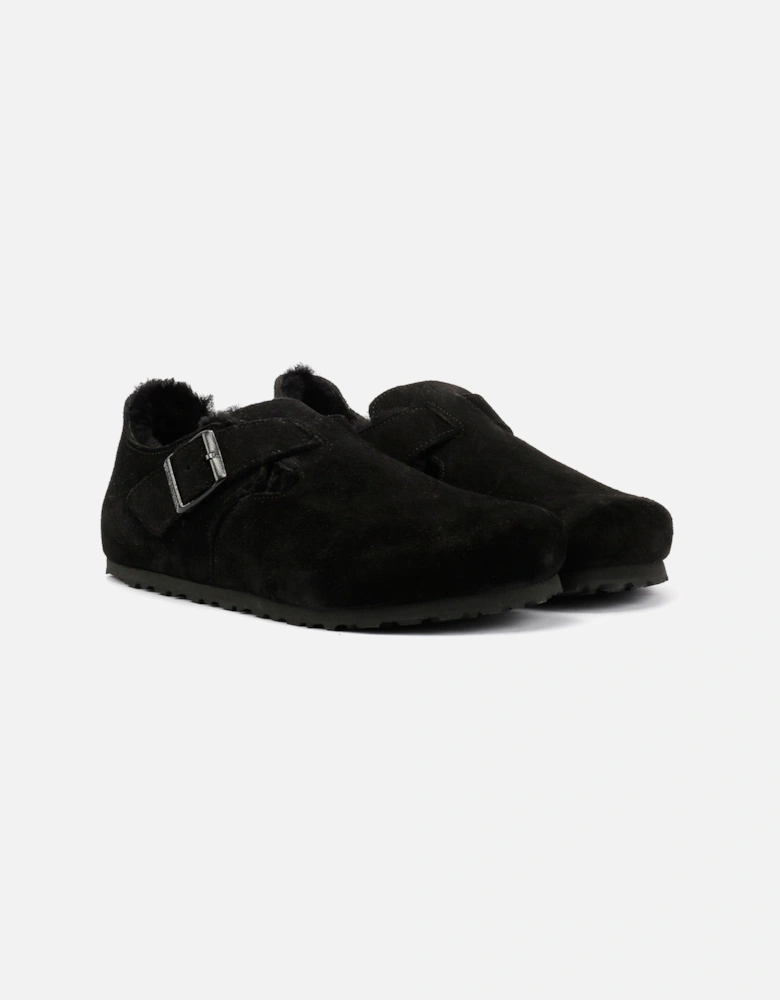 London Shearling Suede Women's Black Shoes