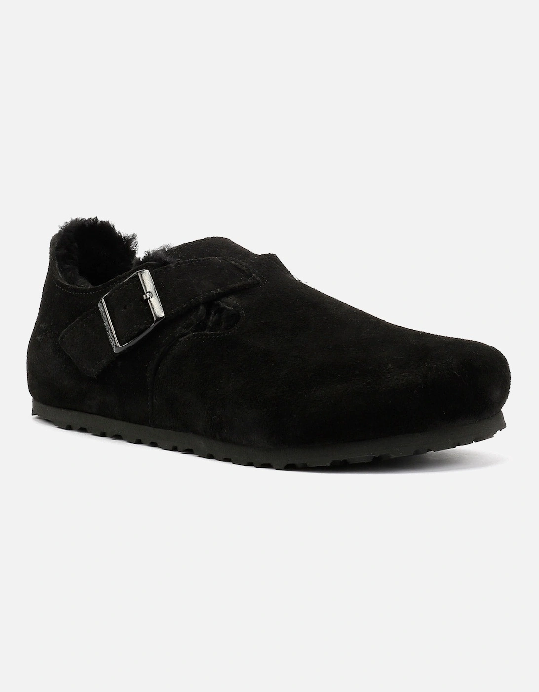 London Shearling Suede Women's Black Shoes