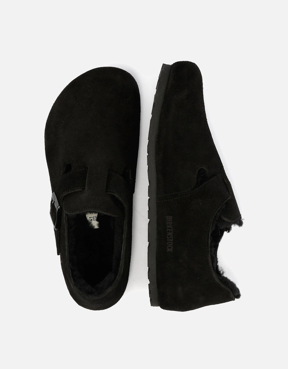 London Shearling Suede Women's Black Shoes