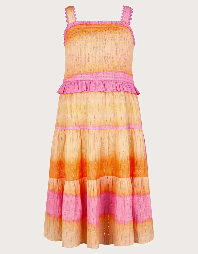 Girls Ombre Sleeveless Tiered Dress - Pink