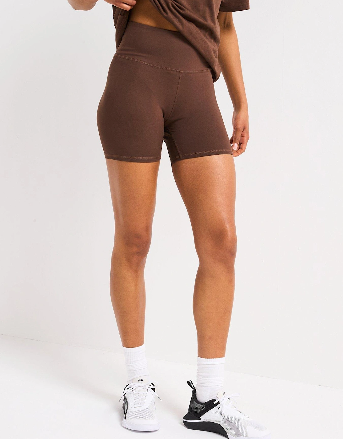 Womens Training Evolve High Waist 5inch Tight Shorts - Brown, 2 of 1