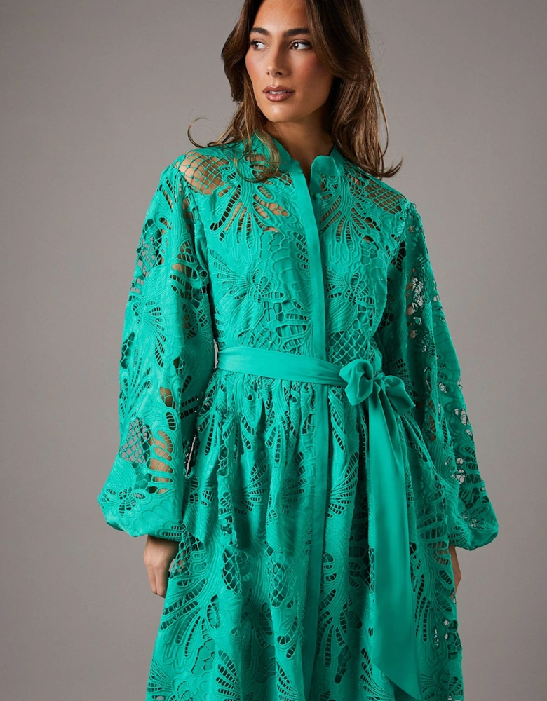 Cutwork Shirt Dress