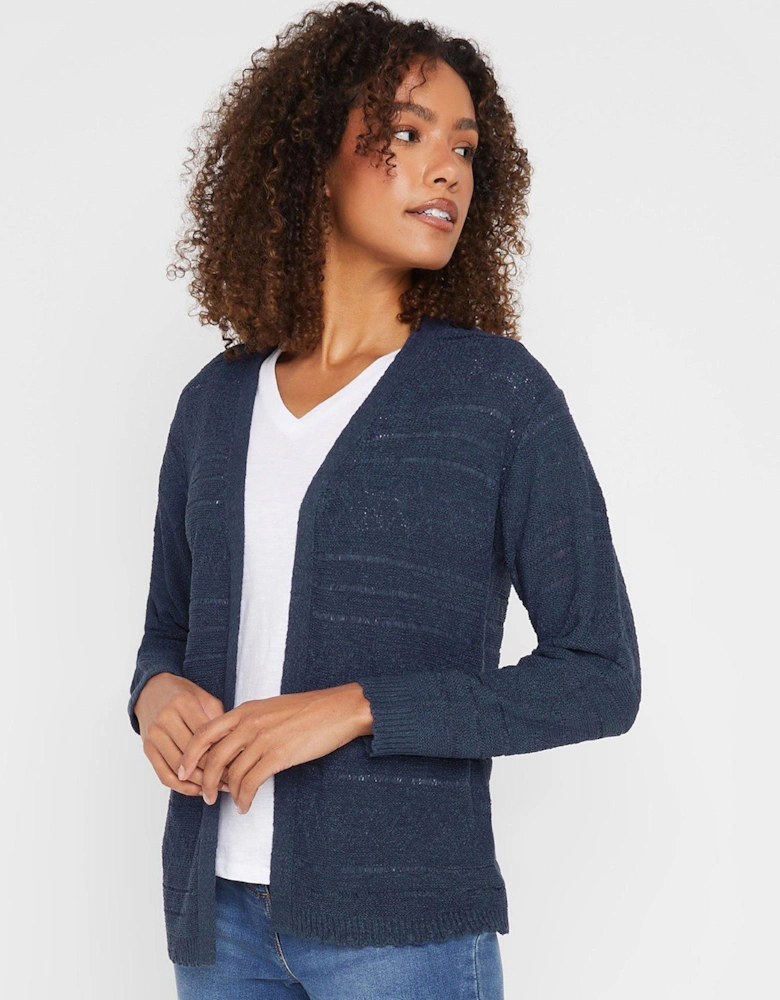 Tape Yarn Long Sleeve Cardigan