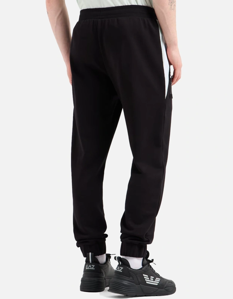 Emporio Armani Visibility 7 Lines Cotton Joggers Black