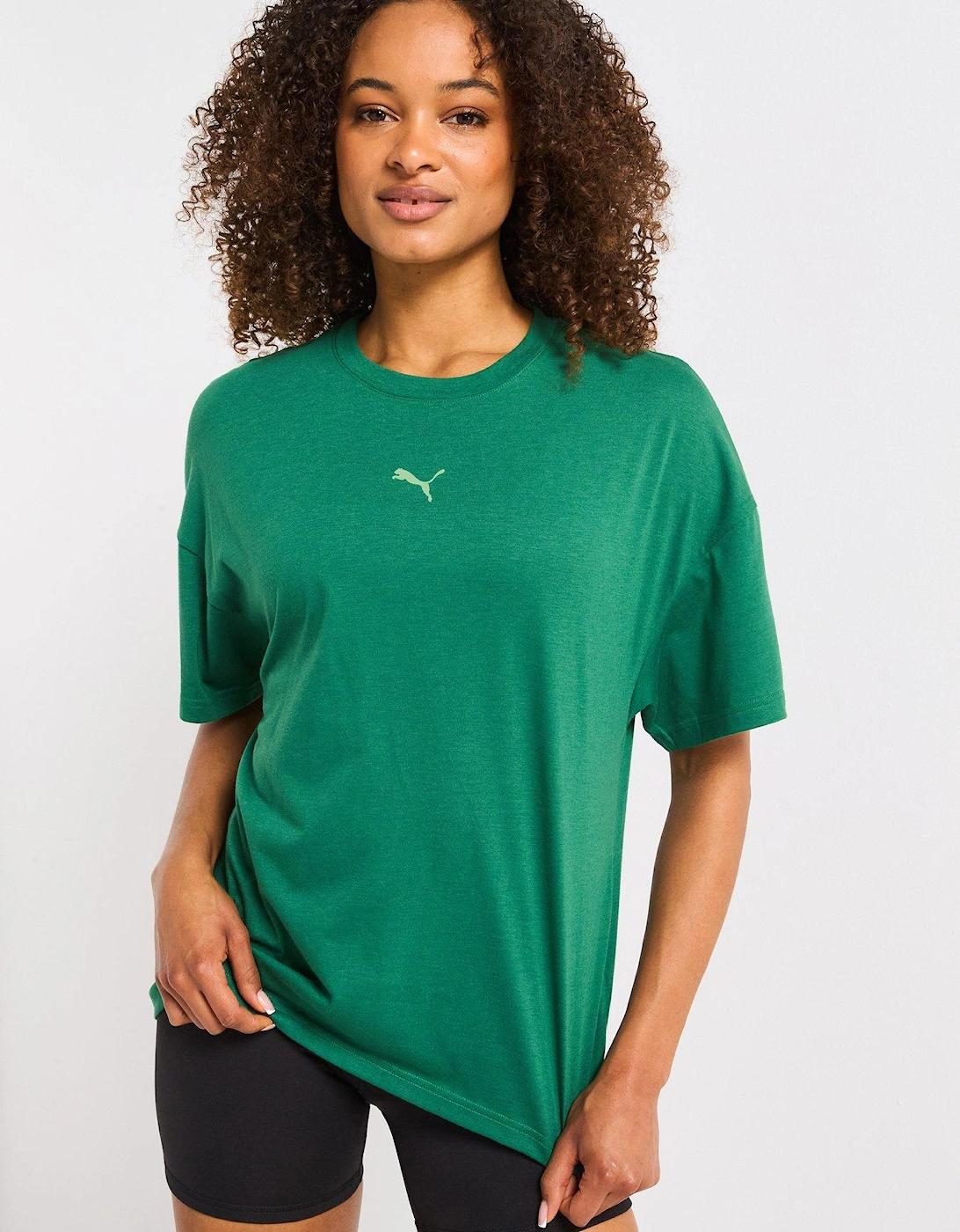 Womens Training Evolve Oversized Tee - Green, 2 of 1