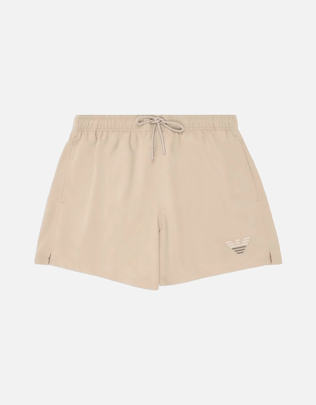 Emporio Armani Men's Tan Beach Two Tone Eagle Swim Short Beige - - : 33/32/32 M