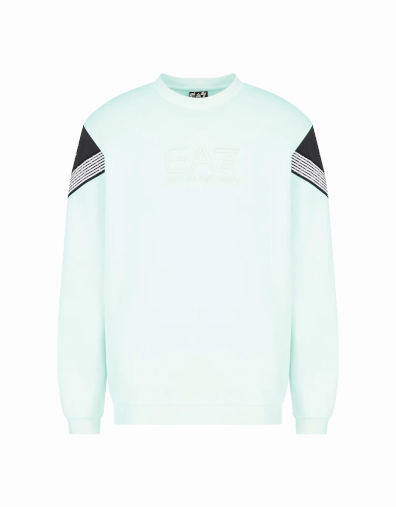 Emporio Armani Visibility 7 Lines Sweatshirt Pale Blue Mint