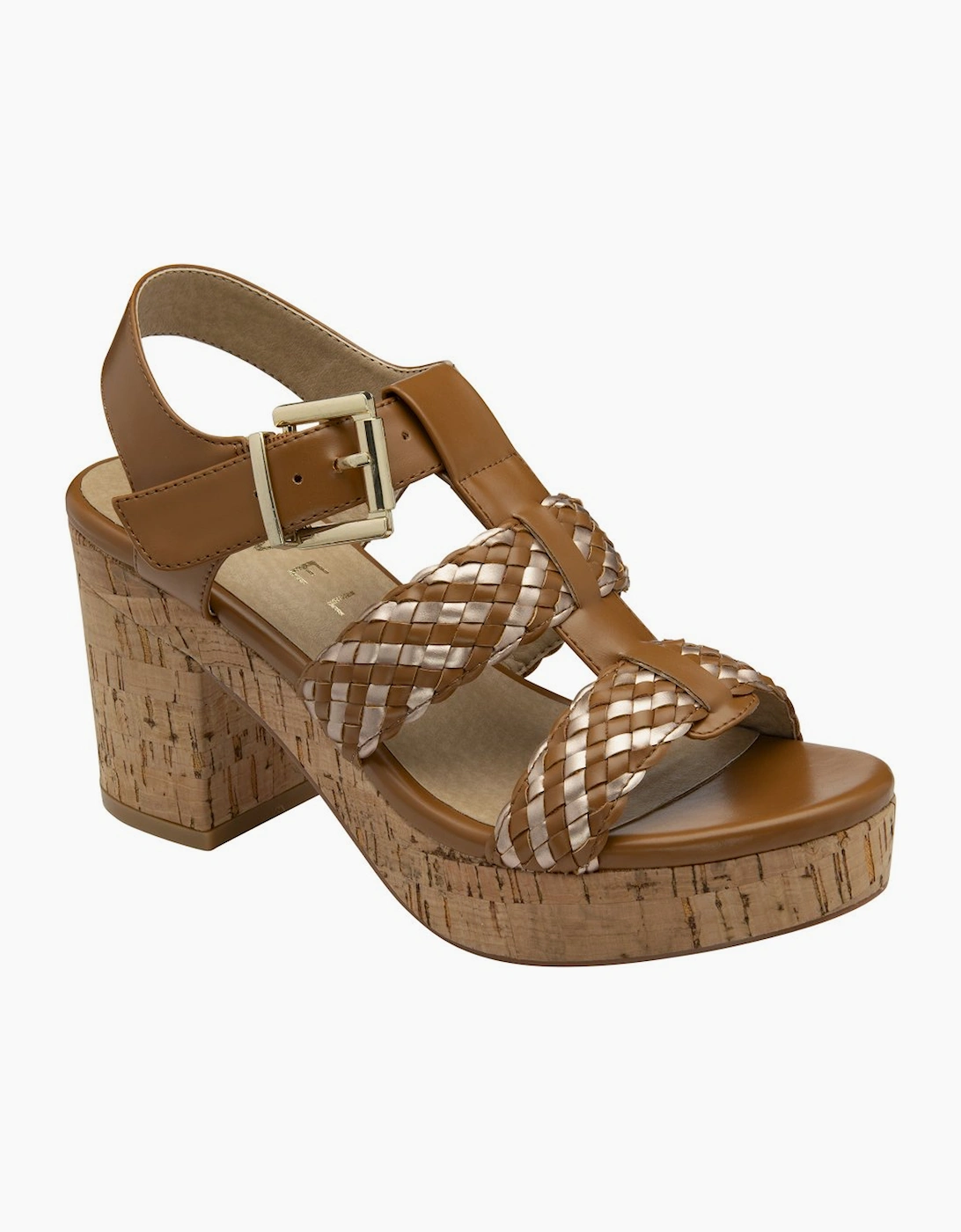 Ravel Women's Rewley Womens Heeled Sandals - Tan Gold Woven Pu - Size: 8