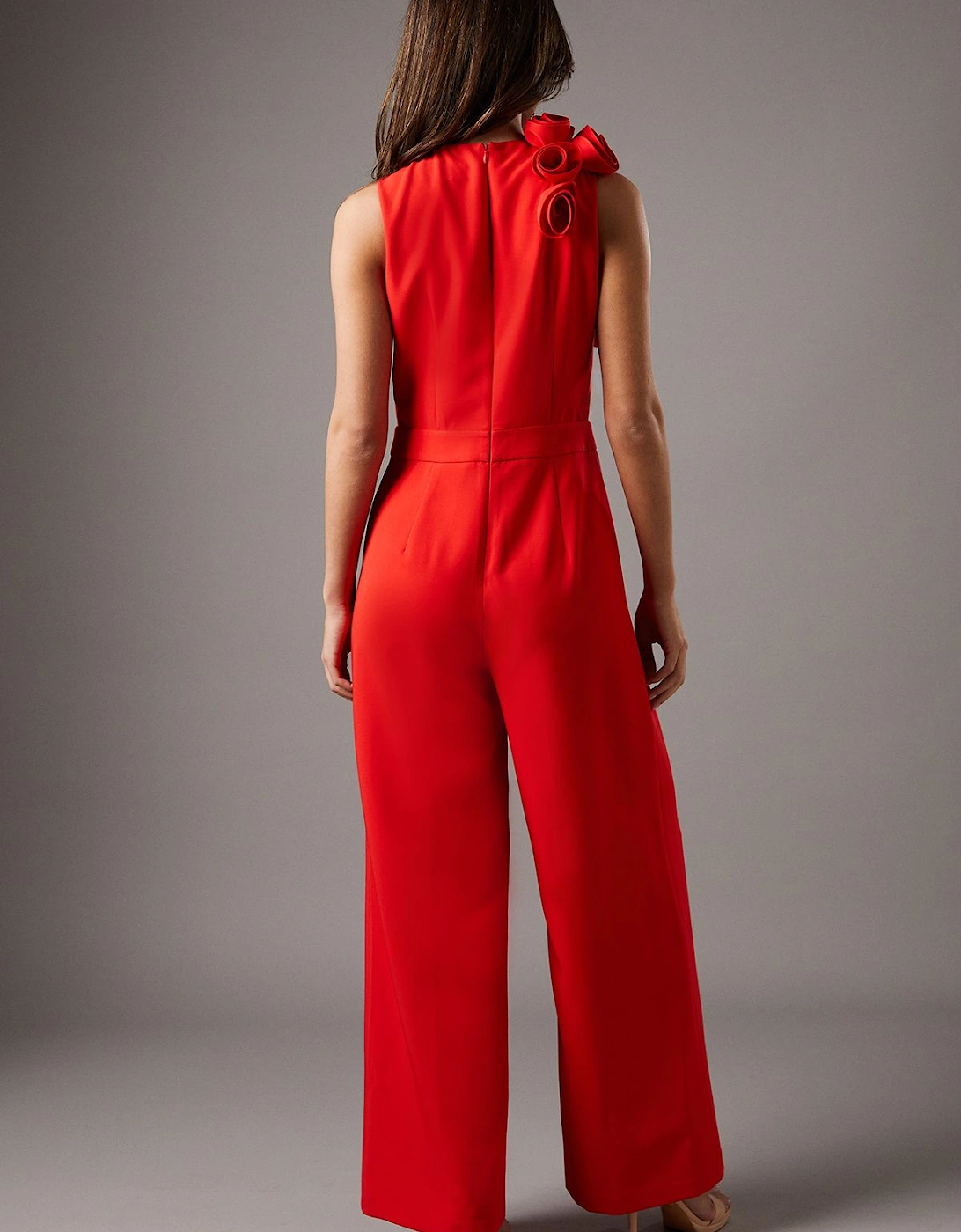 Corsage Detail Pleated Jumpsuit